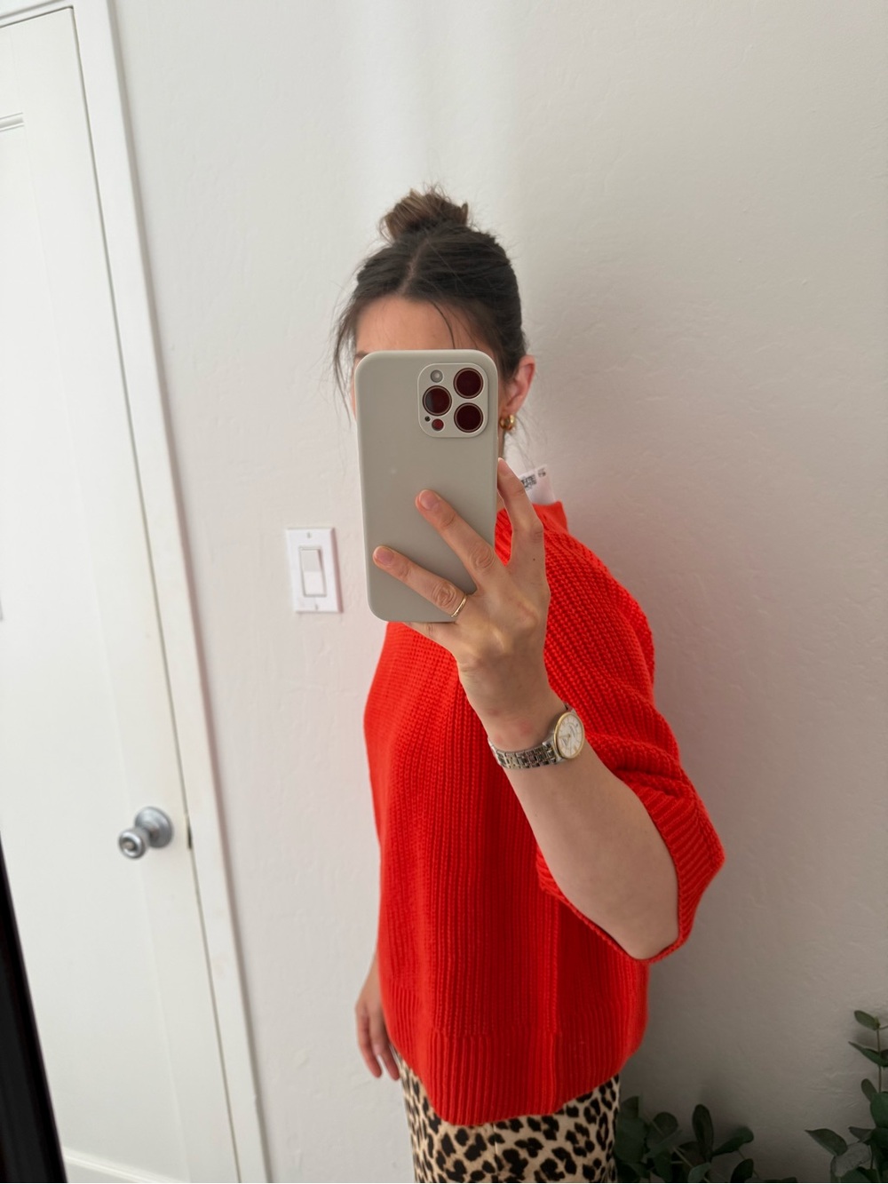 Red Ribbed Crewneck Sweater - Picture 5 of 5